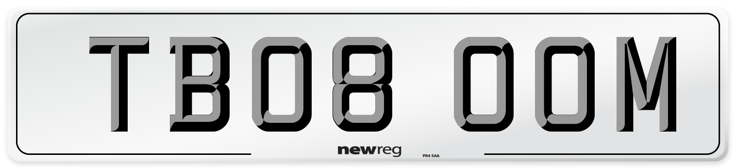 TB08 OOM Number Plate from New Reg
